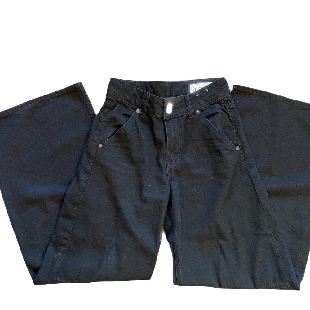 ❤️ GAP BLACK BAGGY WIDE LEG JEANS SIZE 24